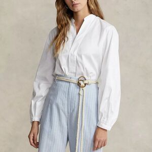 Polo by Ralph Lauren White Dress Shirt Blouson Sleeve Office Quiet Luxury 10